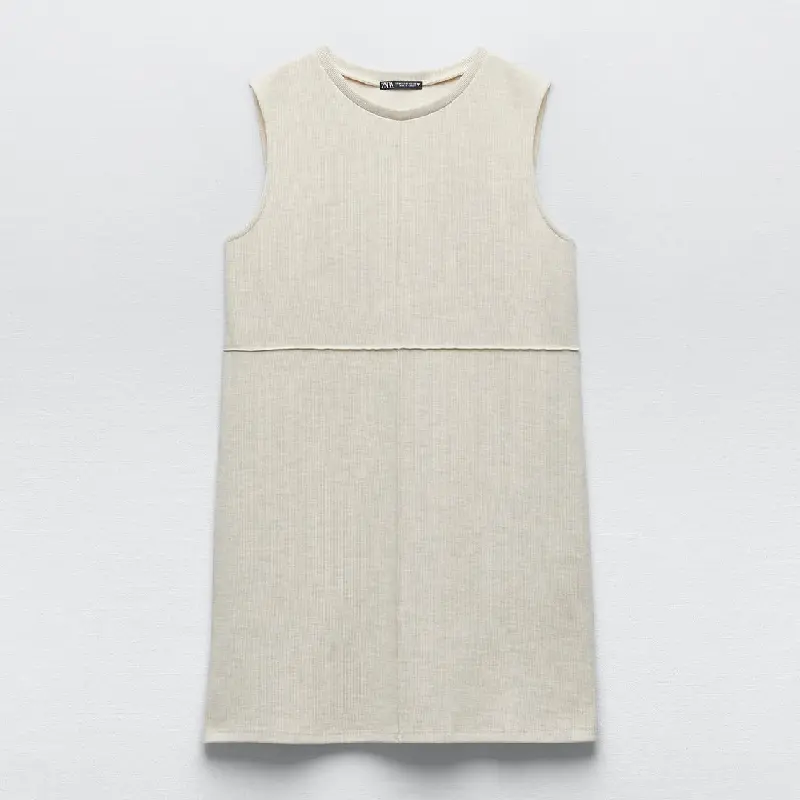 

Платье Zara Basic With Seam Detail, светло-бежевый