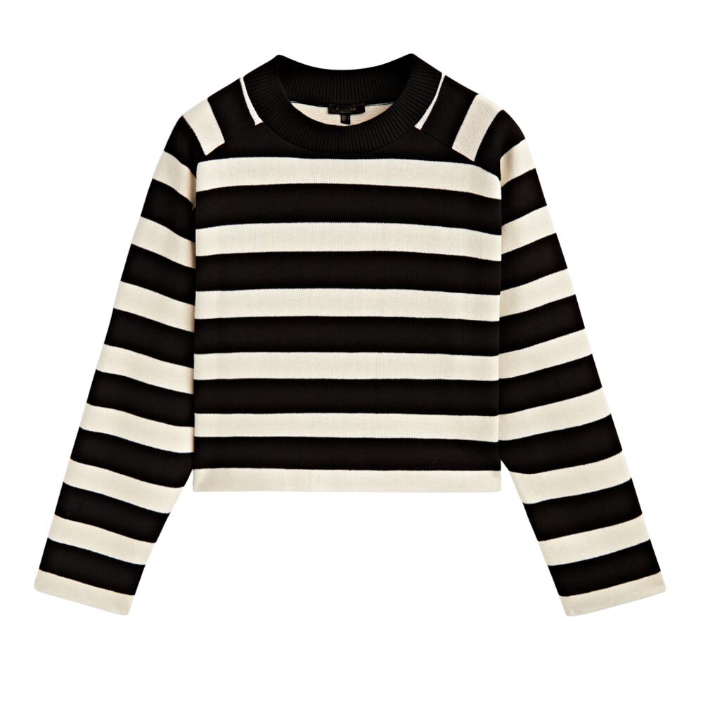 

Свитшот Massimo Dutti 100% Cotton Striped, кремовый/черный