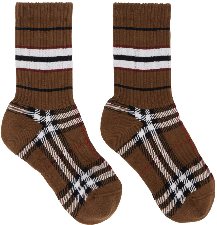 

Коричневые носки Mashup в клетку Burberry