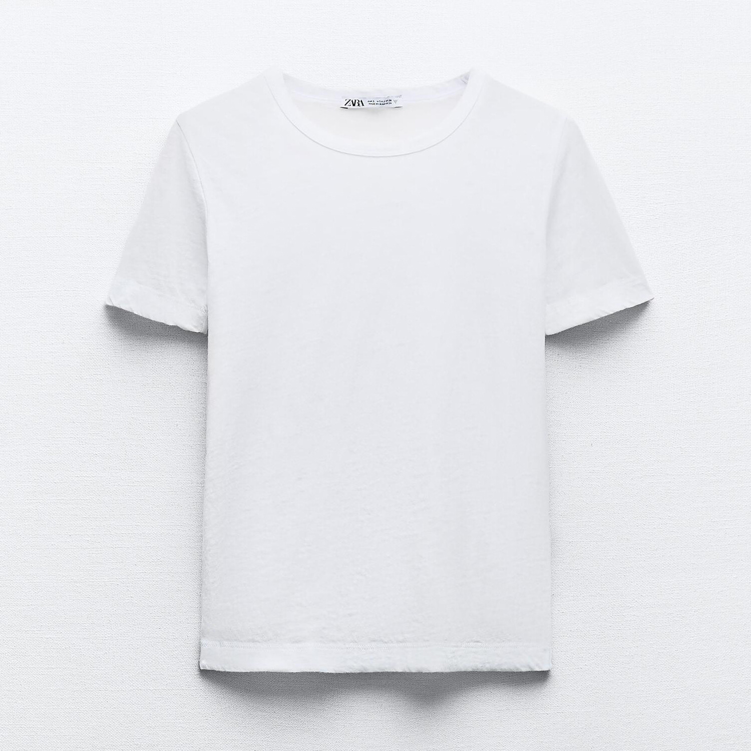 

Футболка Zara Slub Knit Devoré Faded-Effect, белый