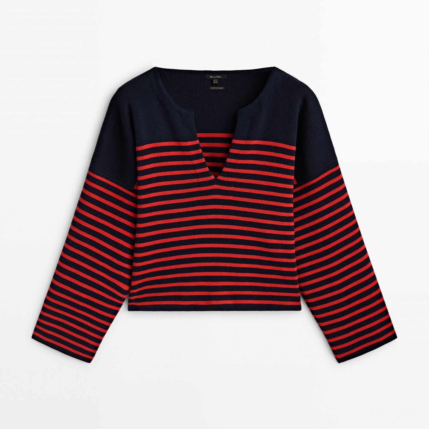 

Джемпер Massimo Dutti Striped With Button Details, красный