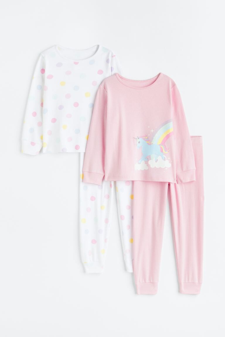 

Комплект из 2 пижам из джерси H&M Spotted, светло-розовый