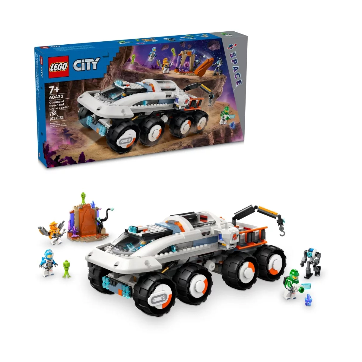 Конструктор Lego City Command Rover and Crane Loader 60432, 758 деталей конструктор lego city trucks and wrecking ball crane 60391 235 деталей