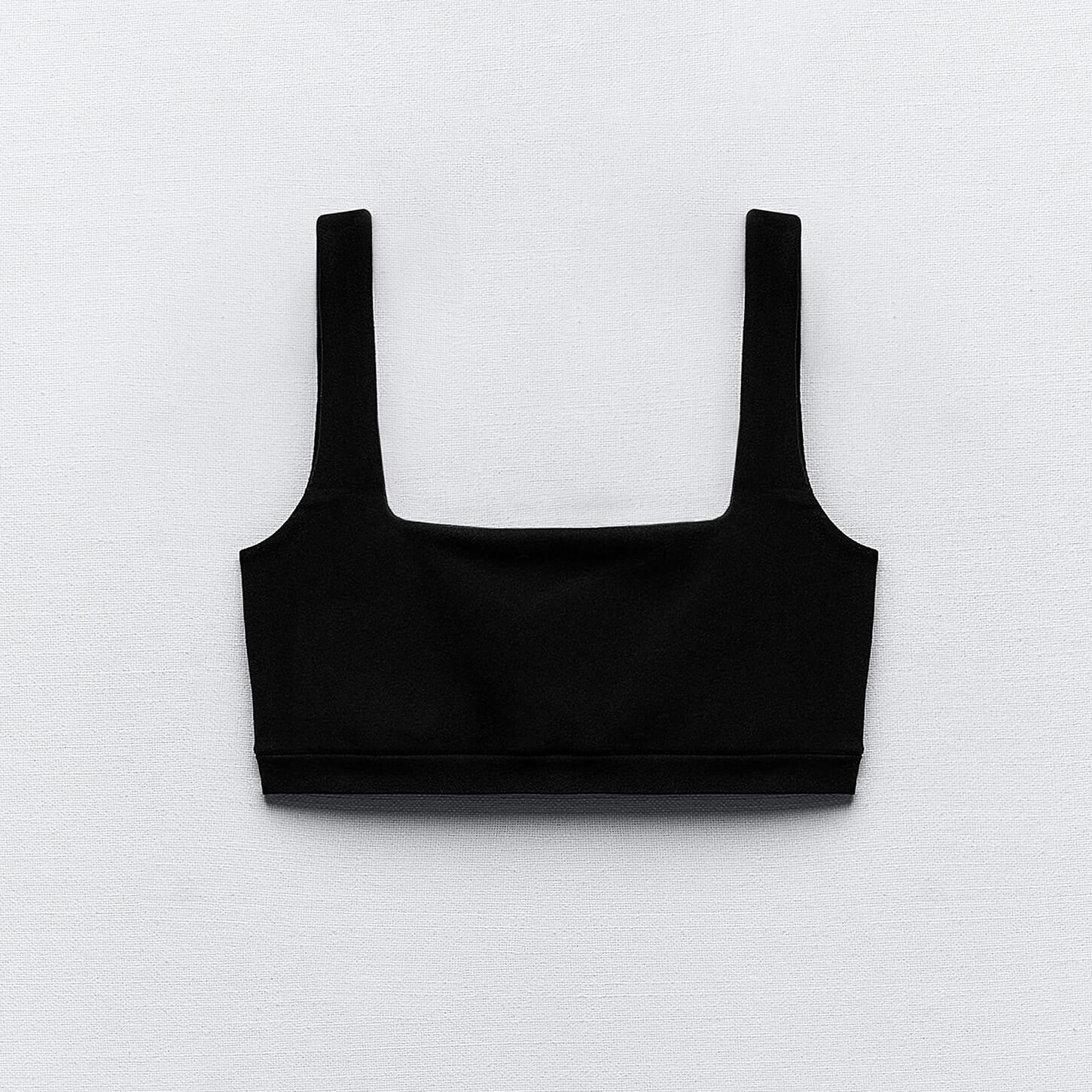 цена Кроп топ Zara Polyamide Stretch Bodycon, черный