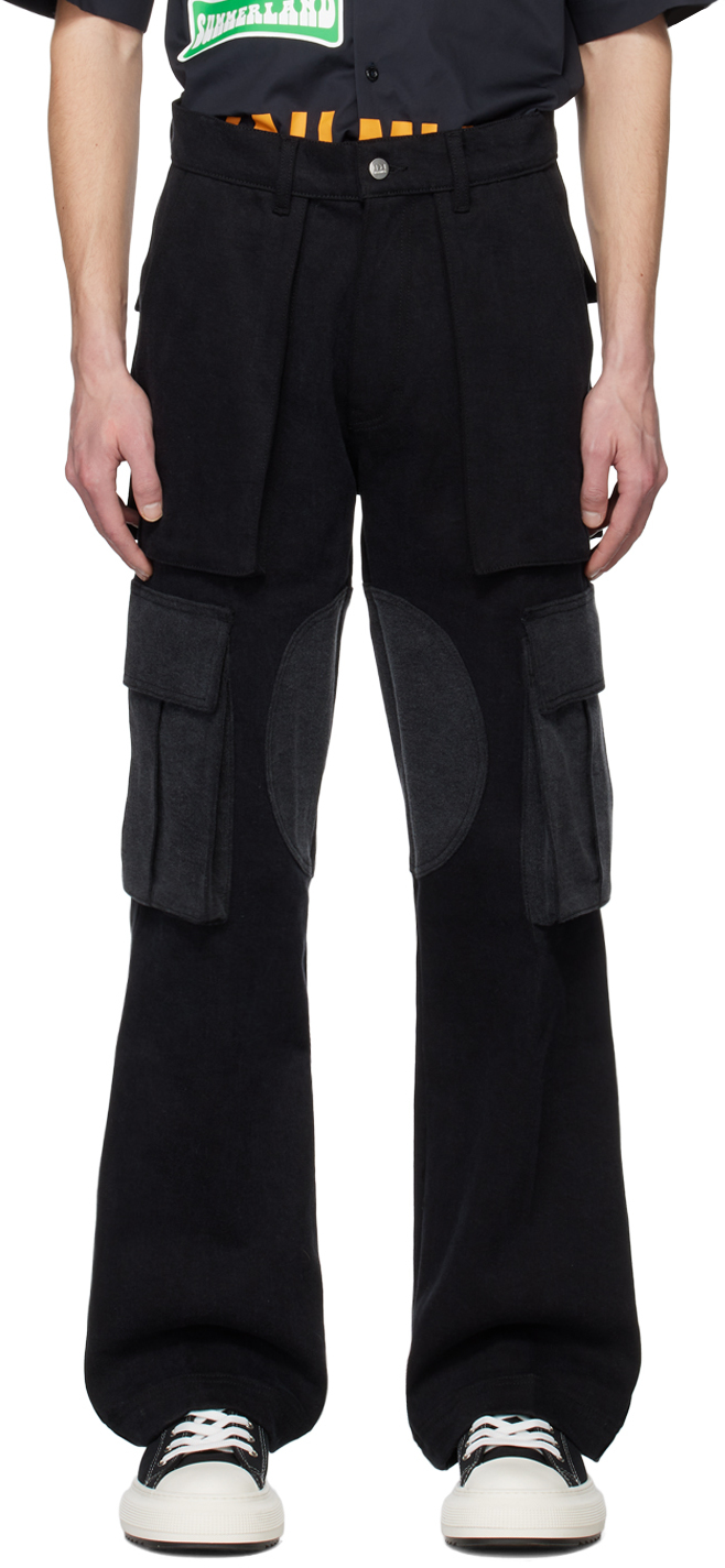 Черные джинсовые брюки карго свободного кроя Nahmias черные брюки карго свободного кроя hugo hanefi