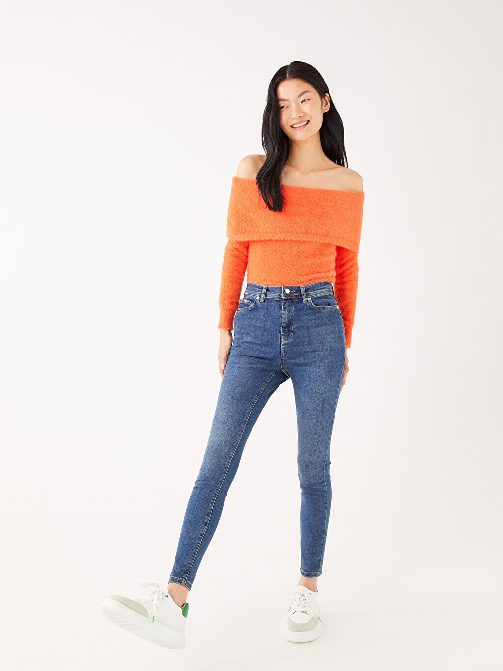 

Супероблегающие прямые женские джинсы с высокой талией LCW Jeans