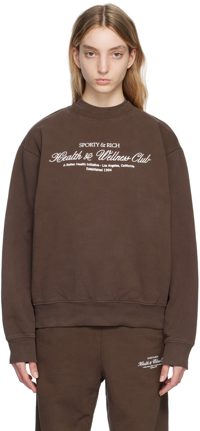 

Коричневый свитшот H&W Club Sporty & Rich
