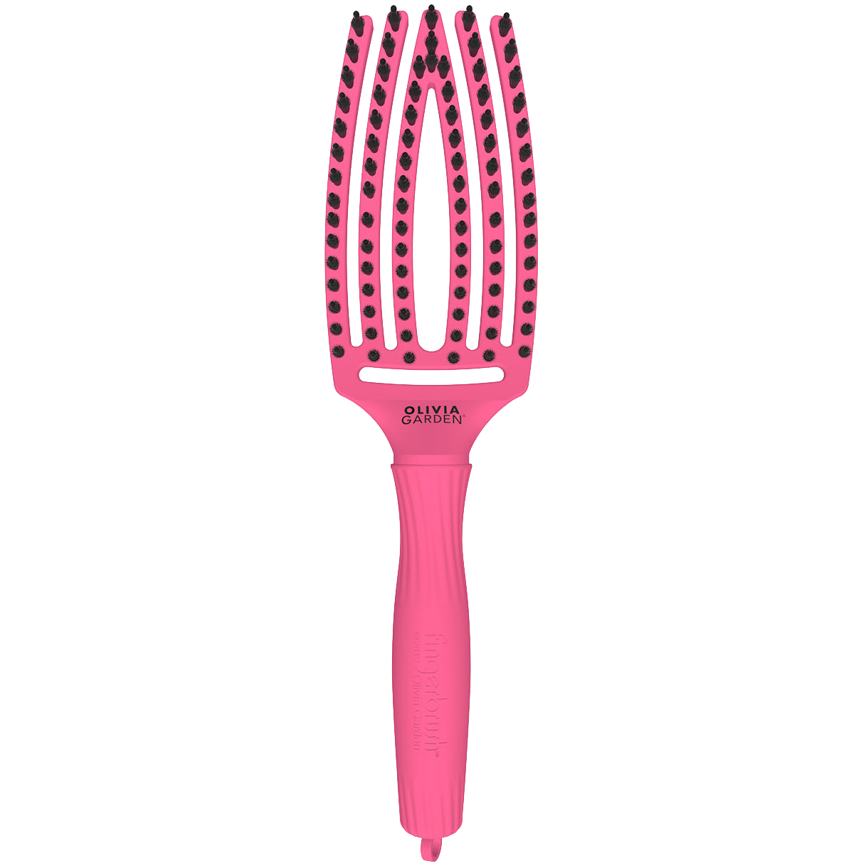 цена Olivia Garden Fingerbrush AMOUR средняя ярко-розовая расческа, 1 шт.