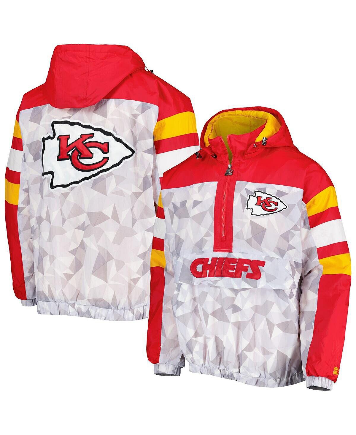 

Мужская бело-красная куртка kansas city chiefs thursday night gridiron raglan с капюшоном и молнией до половины Starter, мульти