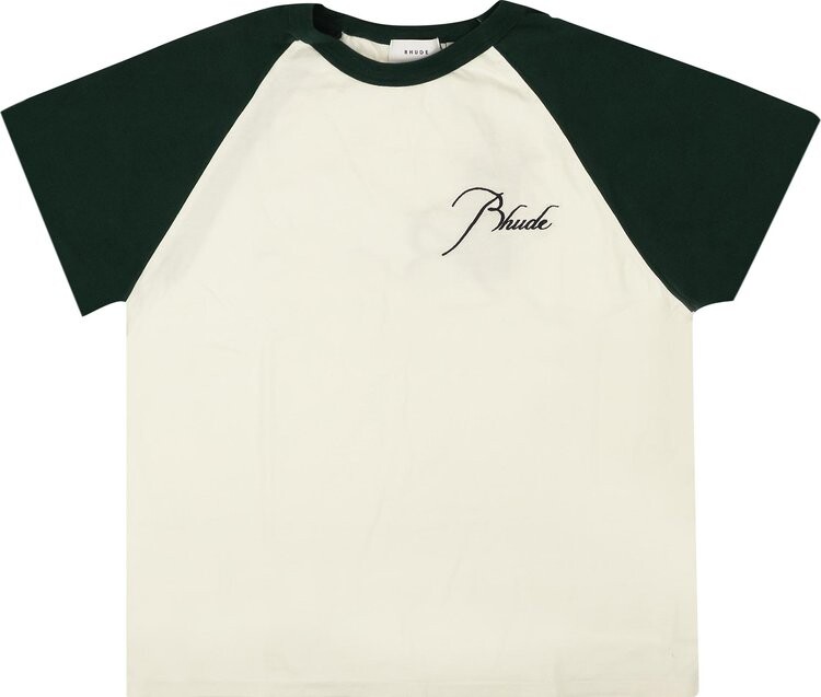 

Футболка Rhude Raglan Tee 'Emerald Green/White', зеленый