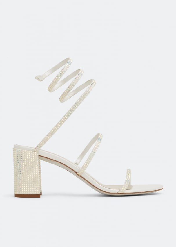 

Сандалии RENÉ CAOVILLA Cleo crystal-embellished sandals, белый