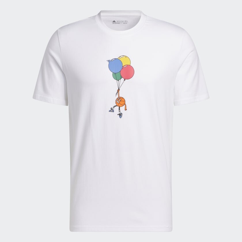 

Футболка adidas Lil' Stripe Basketball Graphic, белый/принт