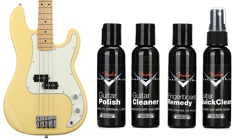 

Бас-гитара Fender Player Precision Bass - Buttercream с кленовой накладкой на гриф в комплекте с Fender Custom Shop Deluxe Guitar Care System - 4-Pack 0149802534=1 0990539000=1