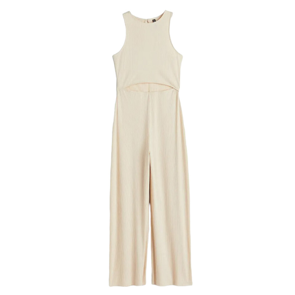

Комбинезон H&M Cut-out Ribbed, светло-бежевый