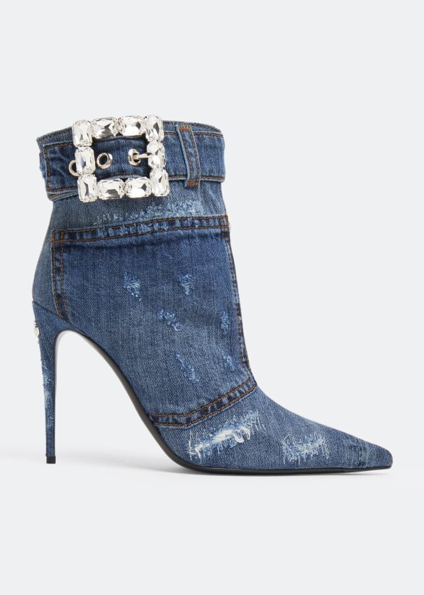 

Ботинки DOLCE&GABBANA Patchwork denim short boots, синий