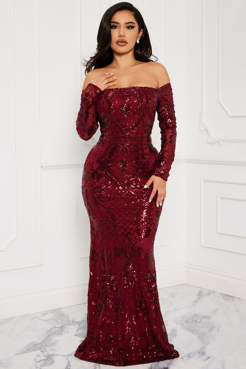 

Платье Fashion Nova 1311P8, бордовый