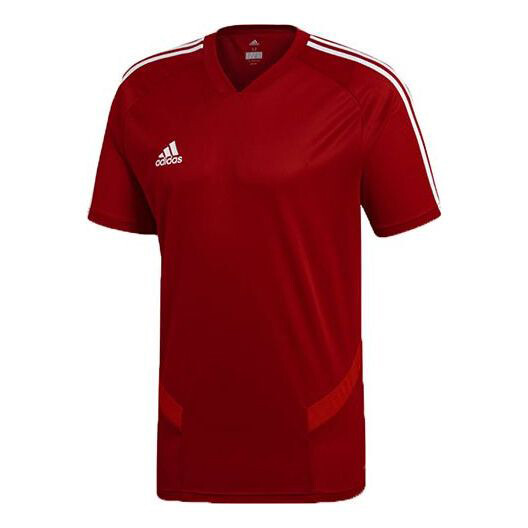 

Футболка Adidas Solid Color Logo Printing V neck Short Sleeve Red, Красный