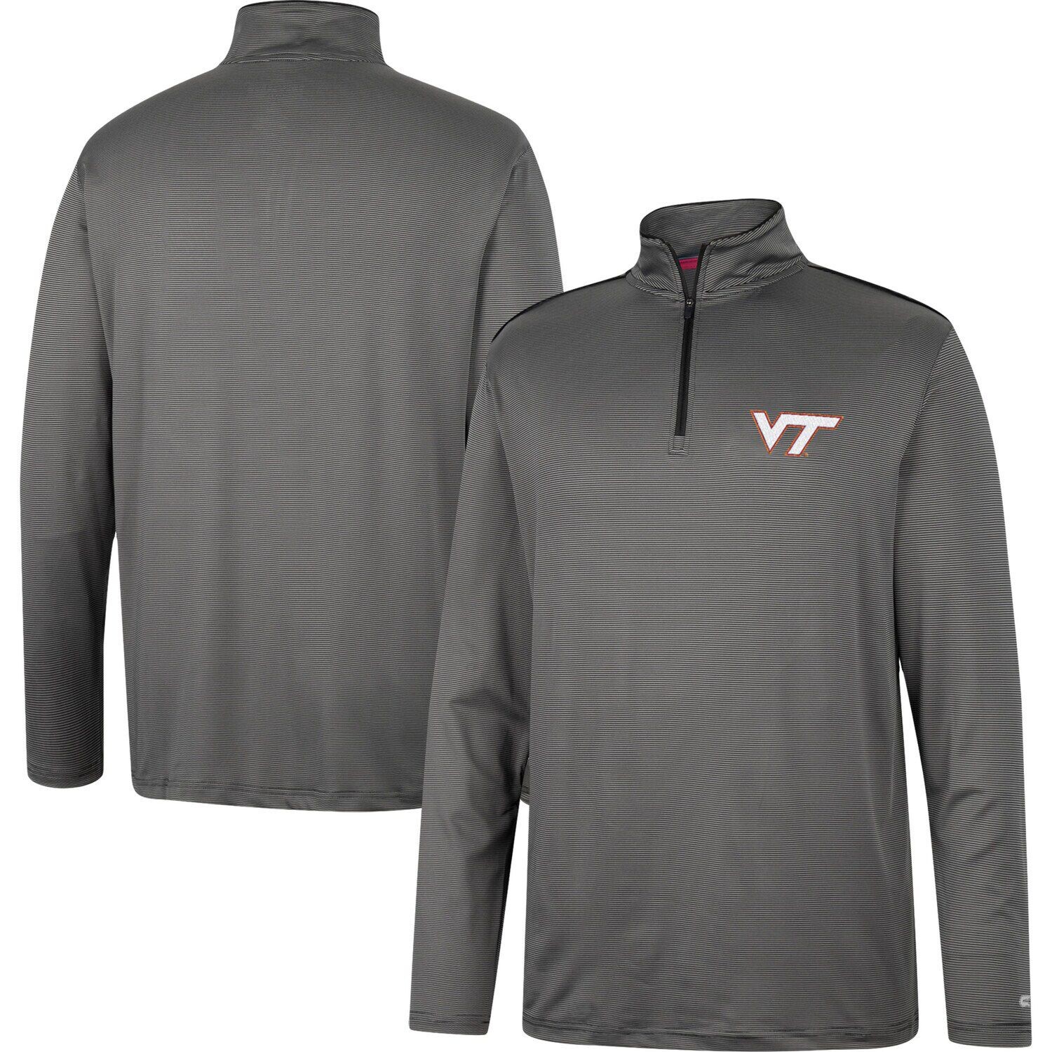 

Мужская темно-серая ветровка с молнией до четверти и логотипом Virginia Tech Hokies Colosseum, Серый