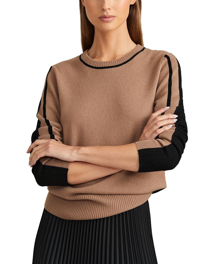 

Свитер REISS Annie с цветными блоками, коричневый/бежевый
