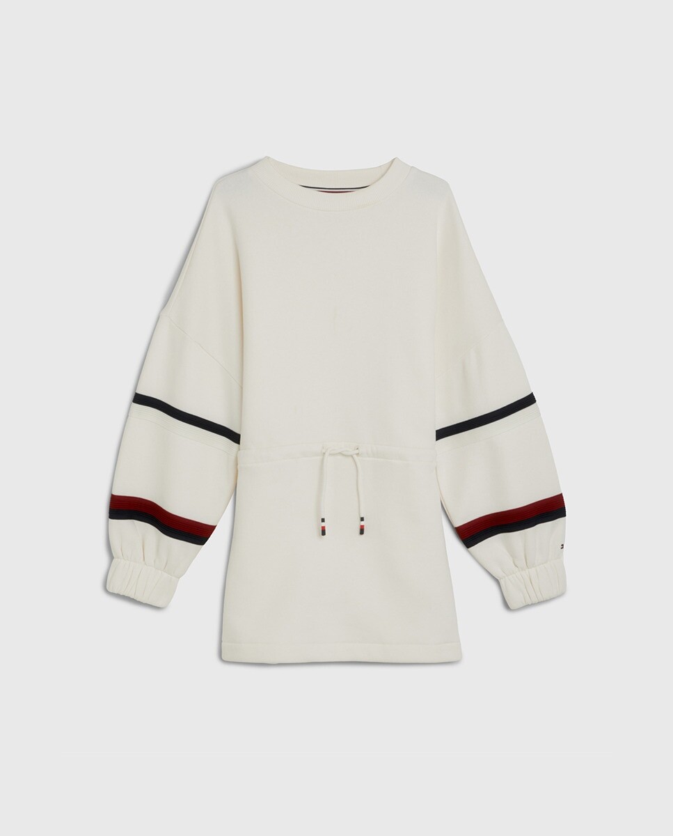 

Платье для девочки с круглым вырезом и длинными рукавами Tommy Hilfiger, белый