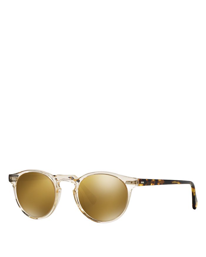 Круглые солнцезащитные очки Gregory Peck, 50 мм Oliver Peoples ic berlin power law brown marble rough mirrored