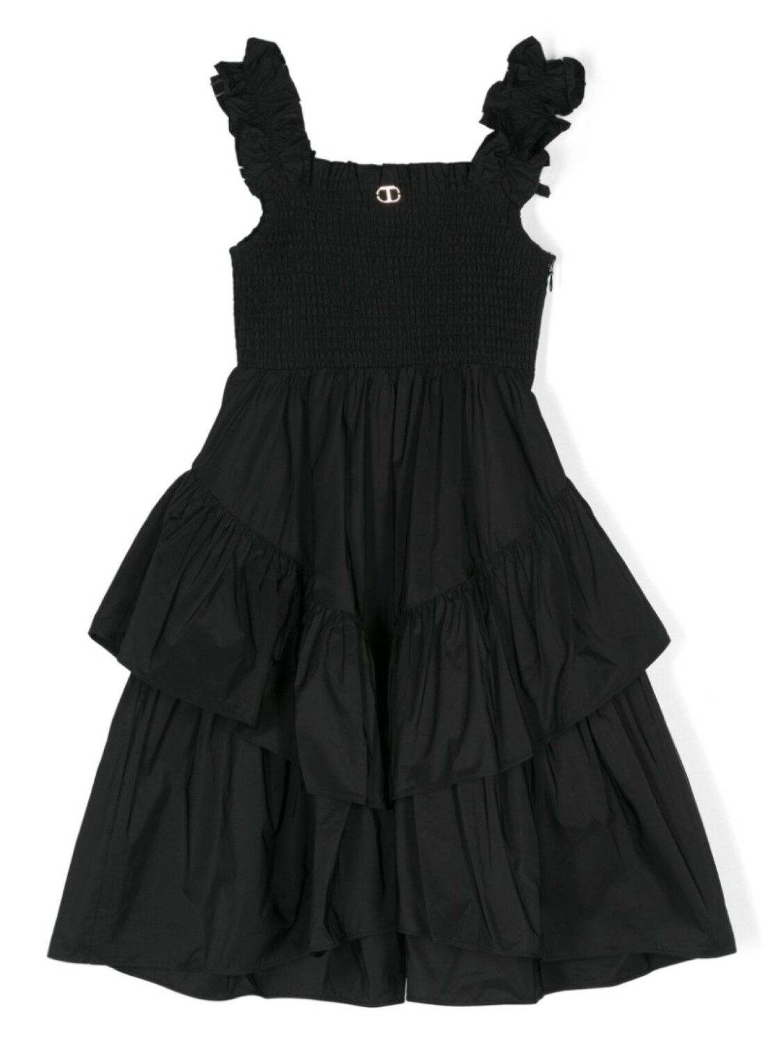 

TWINSET Kids ярусное платье со сборками, черный