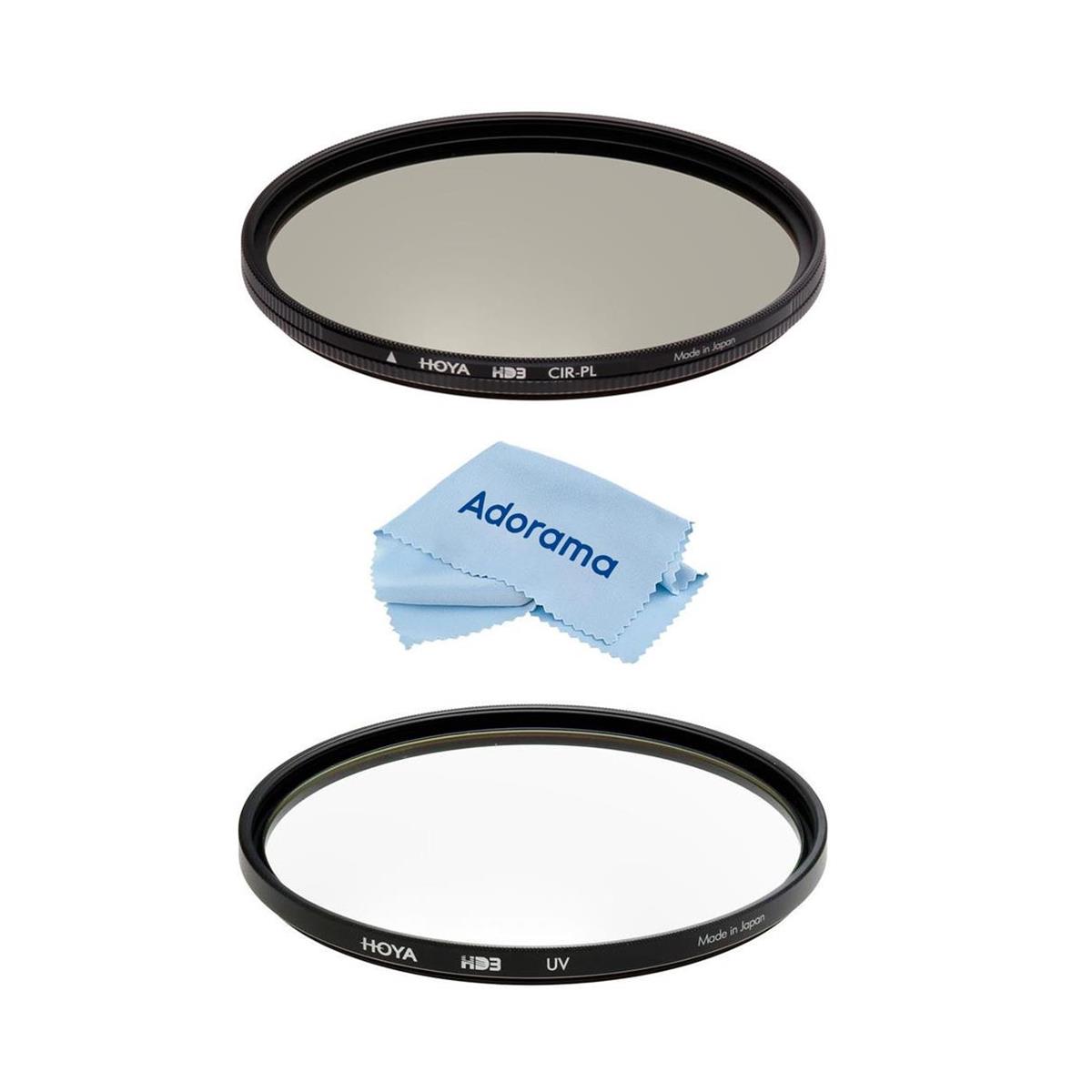 цена Hoya 58mm HD3 UV and Circular Polarizer Filter Kit - With Microfiber Cloth