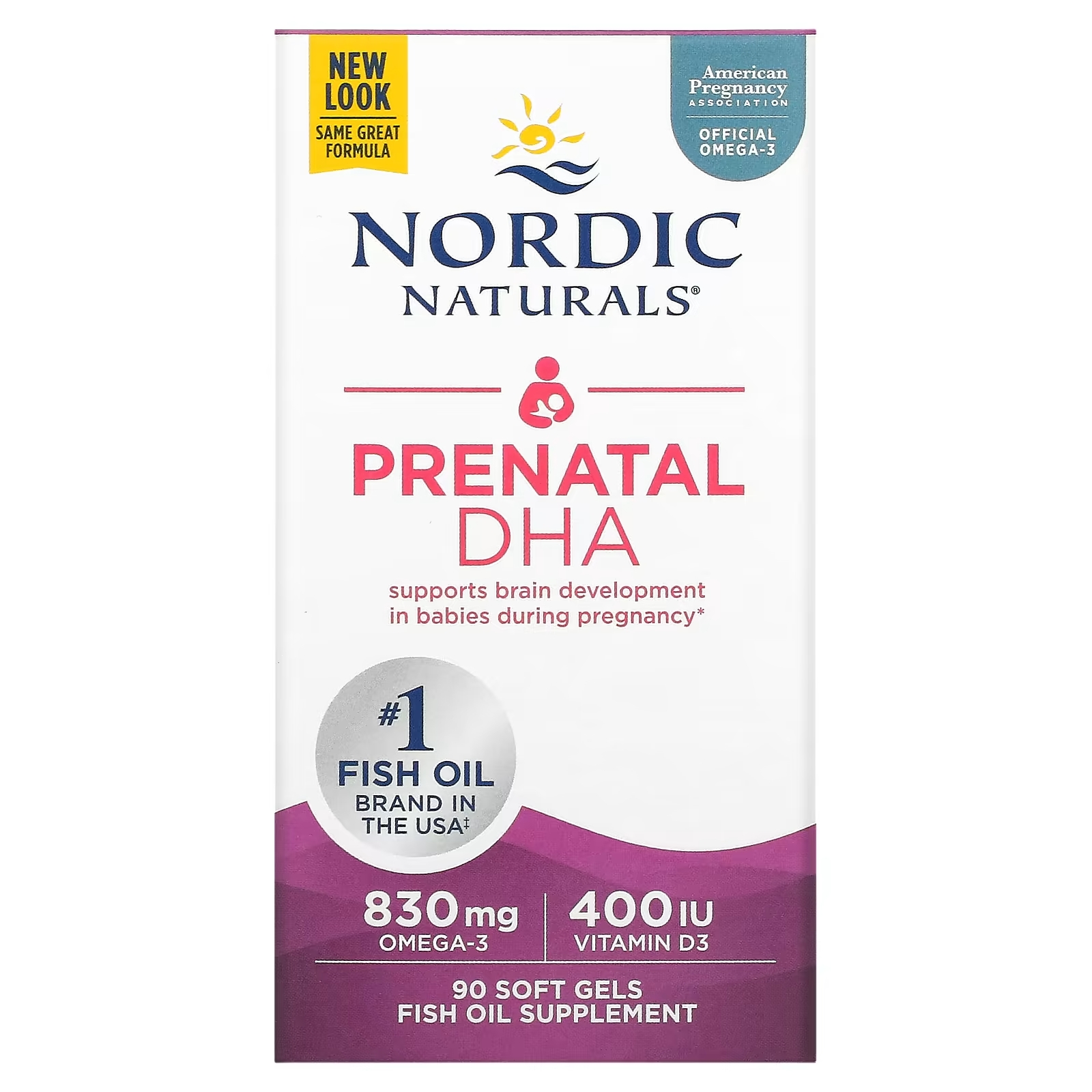 Пренатальная ДГК без Добавок Nordic Naturals, 90 капсул пренатальные витамины nordic naturals дгк для беременных 180 капсул