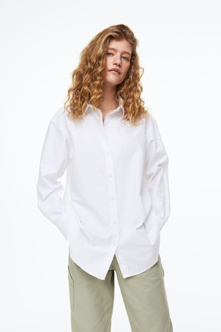 White button best sale up shirt h&m