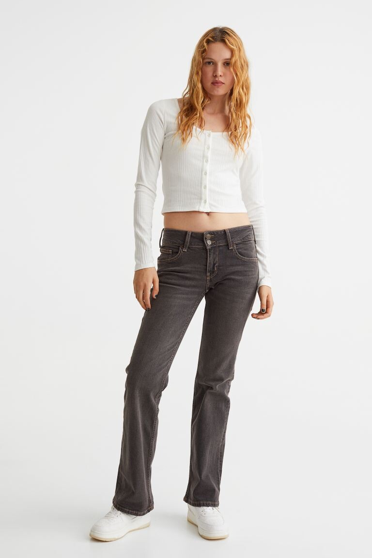

Расклешенные низкие джинсы H&M, серый