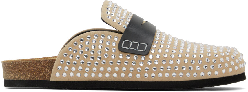 

Бежевые лоферы с кристаллами JW Anderson