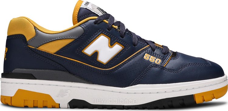 Кроссовки New Balance 550 'Navy Yellow', синий - фото