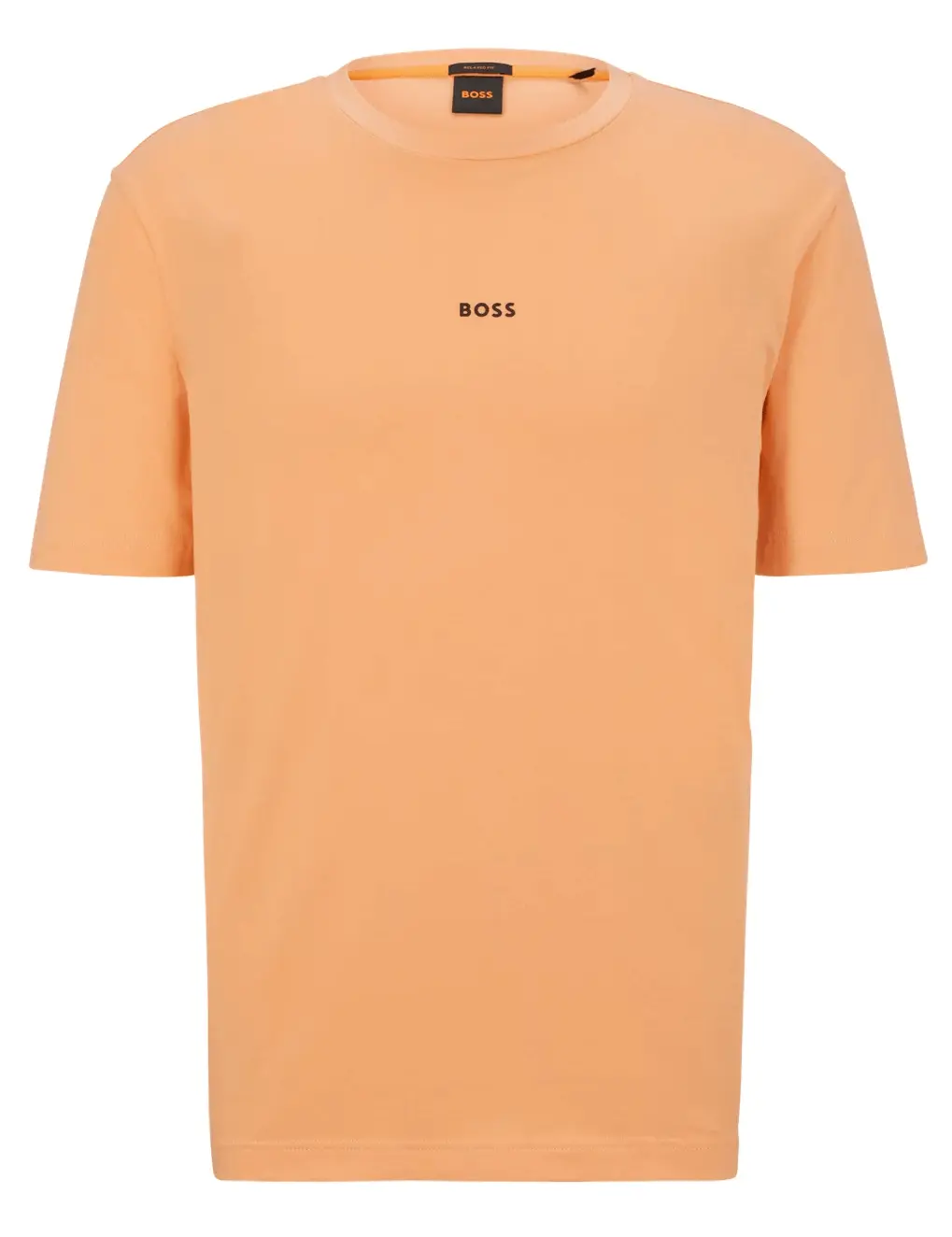 

Футболка Boss Relaxed-fit In Stretch Cotton With Logo Print, светло-оранжевый