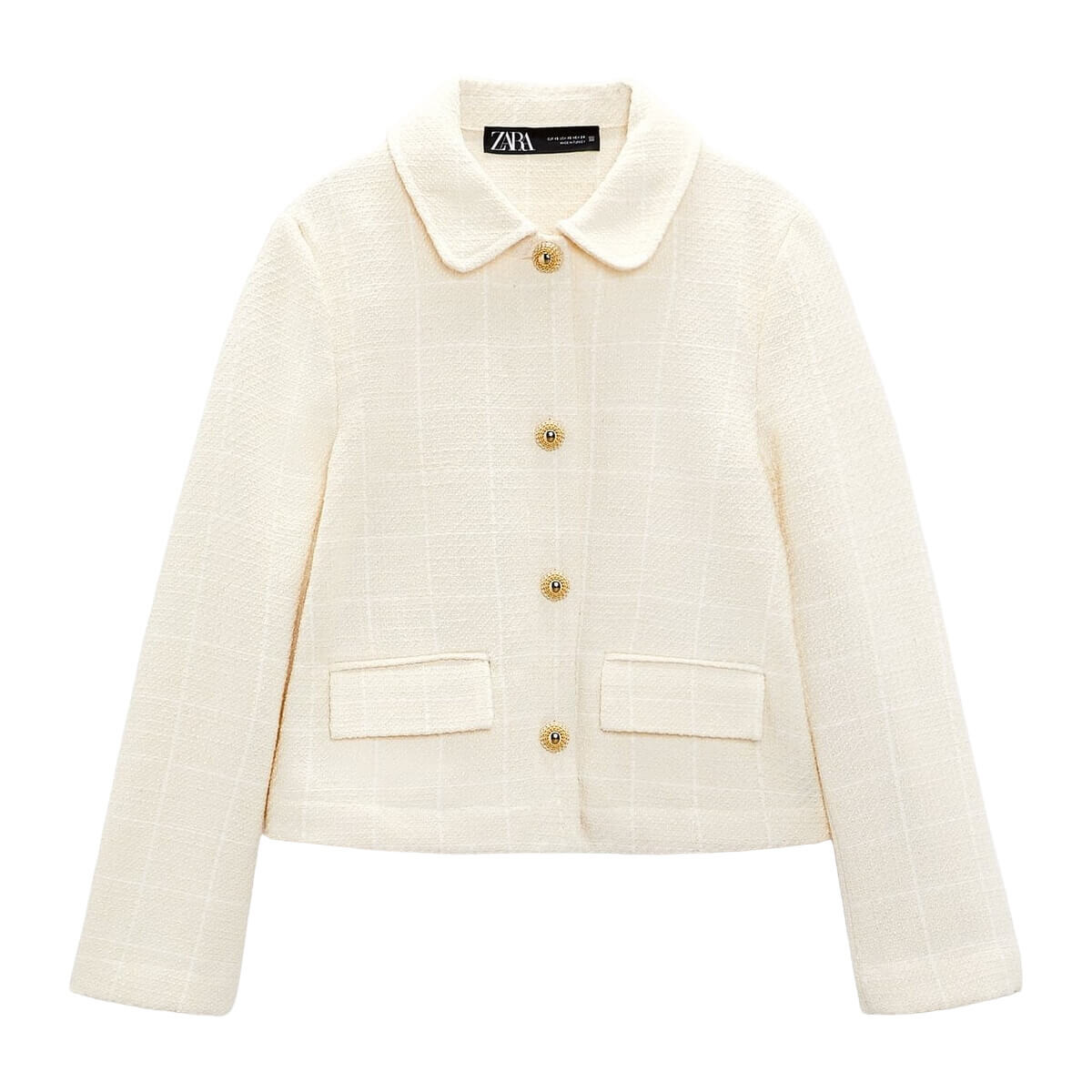 

Жакет Zara Textured Check, экрю