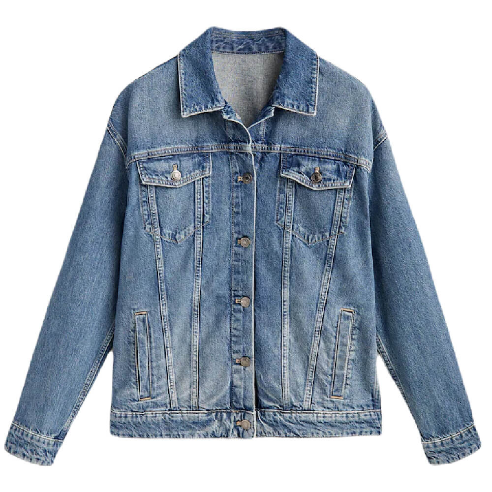 

Джинсовка Massimo Dutti Cotton Denim Oversize, синий