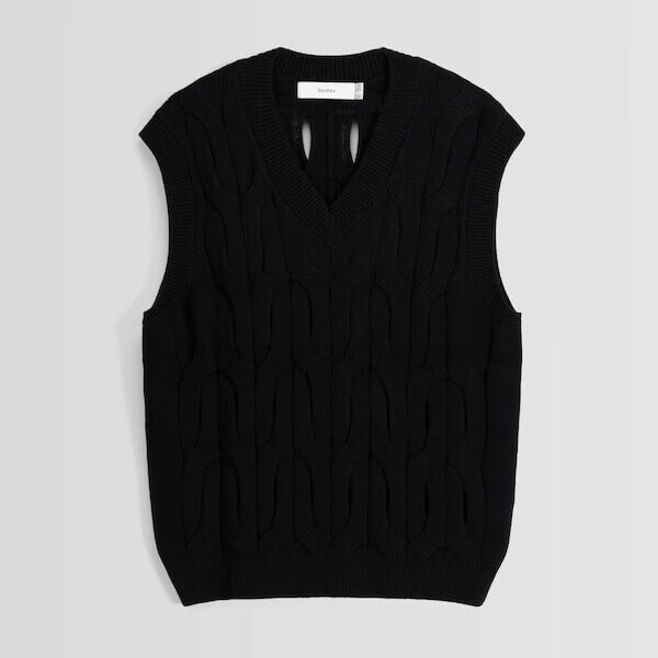 

Вязаный жилет Bershka With Knots, черный