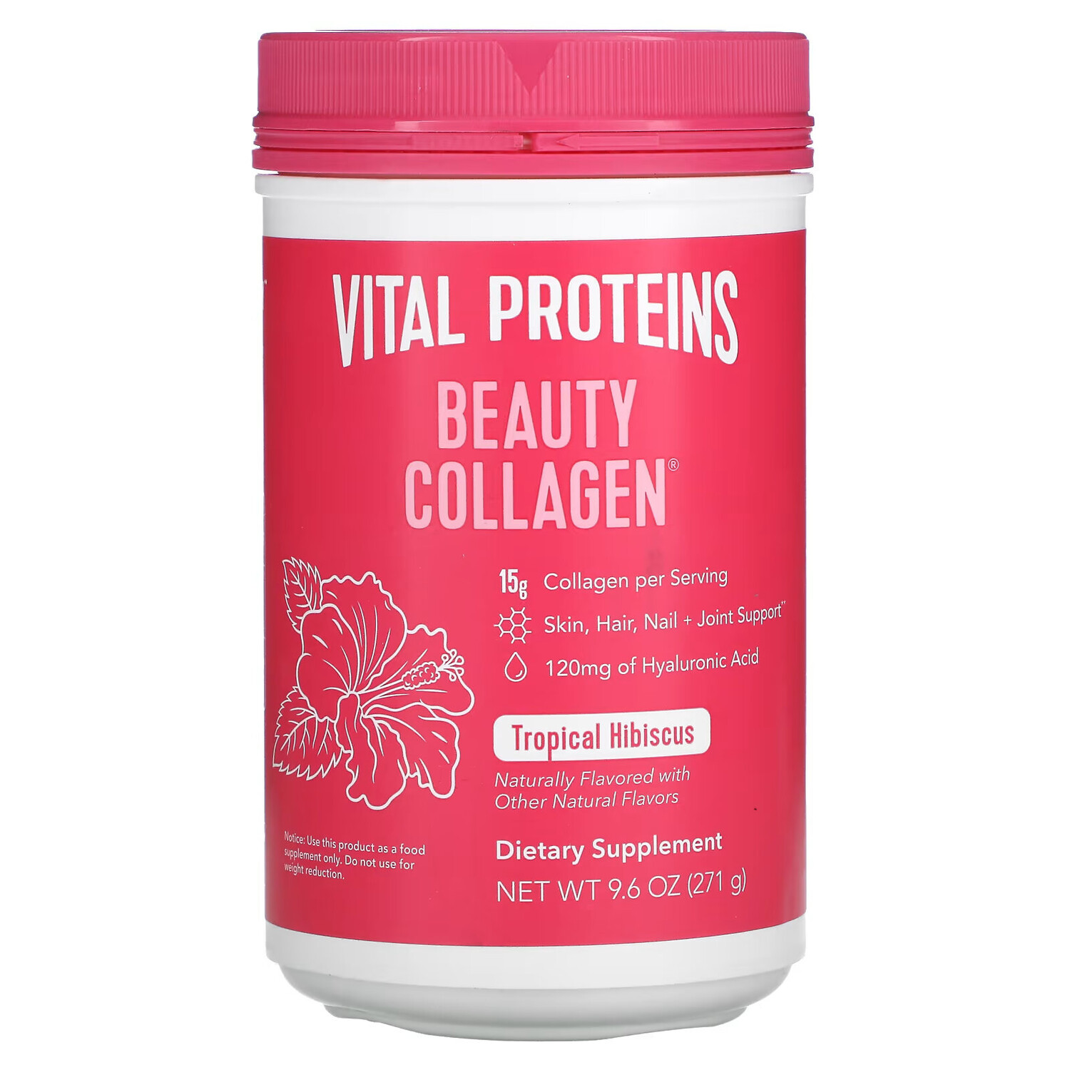 

Vital Proteins, Beauty Collagen, коллаген со вкусом тропического гибискуса, 271 г (9,6 унции)
