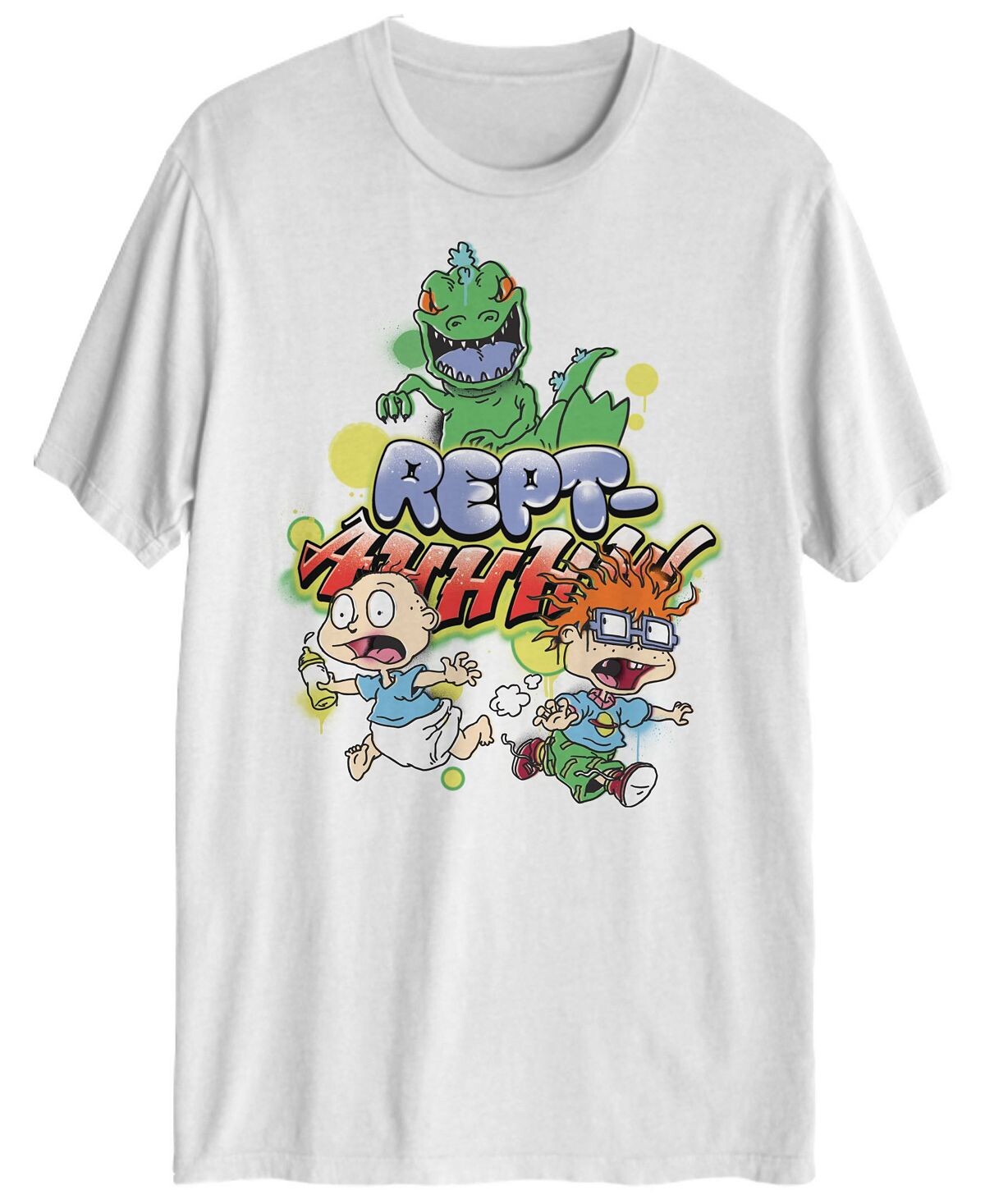 

Мужская футболка с коротким рукавом nickelodeon reptar с рисунком Hybrid Apparel, белый
