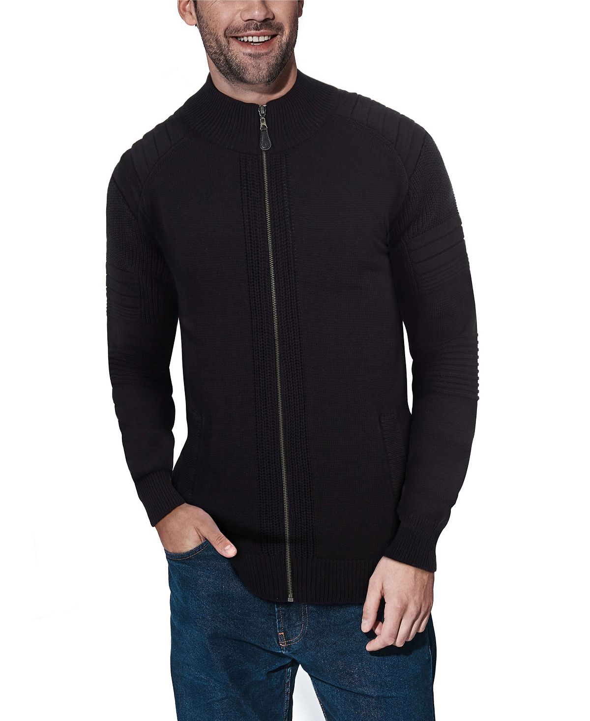 Мужская куртка-свитер с молнией во всю длину X-Ray, черный