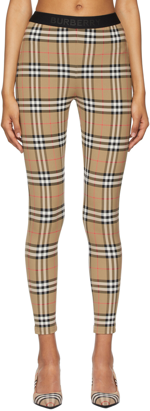 

Бежевые леггинсы Belvoir в винтажную клетку Burberry
