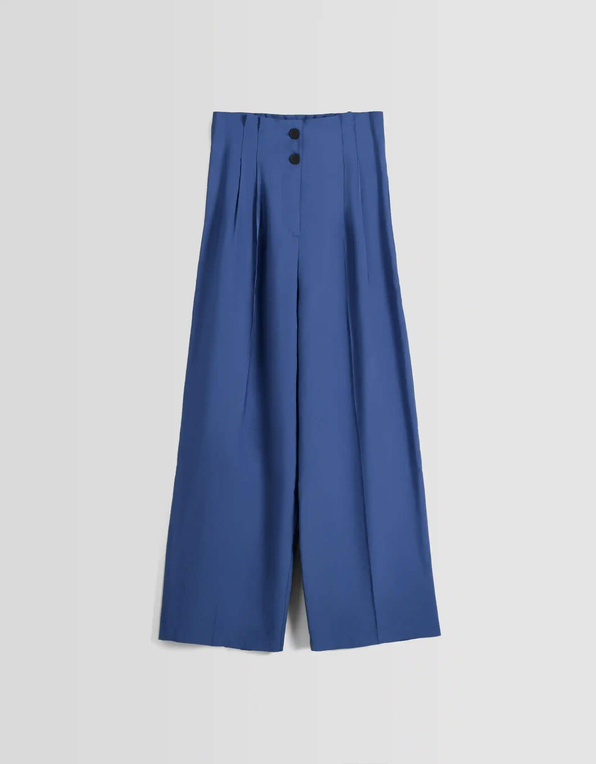 

Брюки Bershka Wide-leg Tailored Rustic, синий