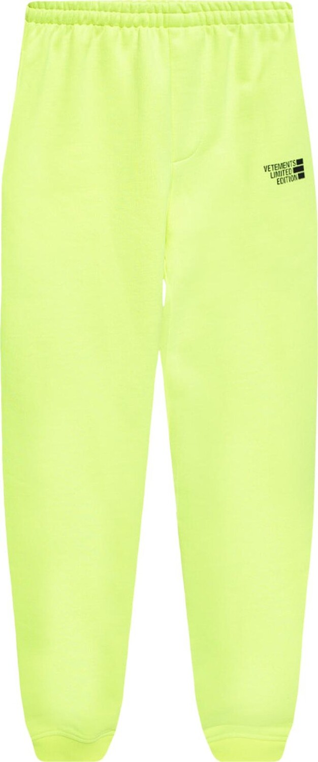 

Спортивные брюки Vetements Limited Edition Sweatpants 'Neon Yellow', желтый