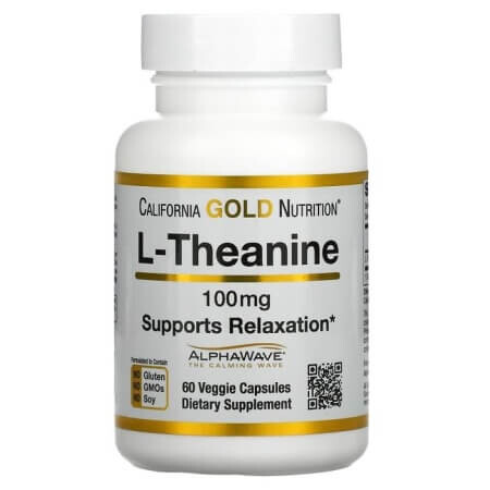 

L-теанин California Gold Nutrition AlphaWav 100 мг, 60 капсул