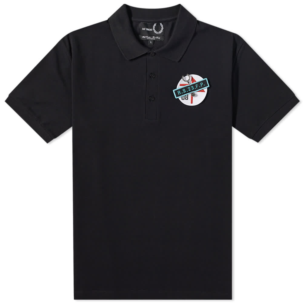 

Футболка Fred Perry x Raf Simons Patched Polo Shirt, Серый