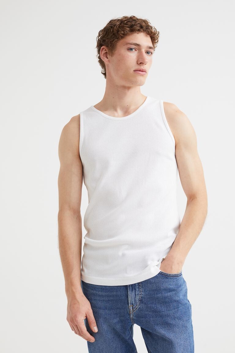 

Майка в рубчик H&M, белый
