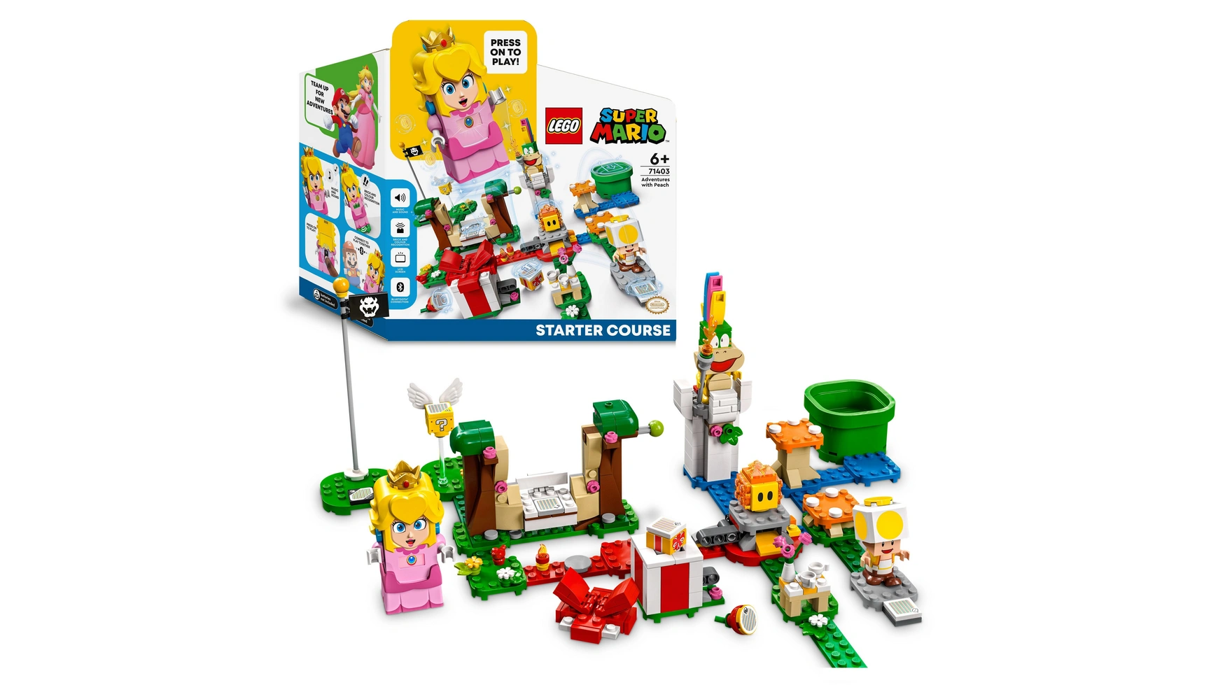 Lego Super Mario Приключения с Пич стартовый набор, интерактивная фигурка lego super mario дикий лес йоши набор расширения с 2 фигурками