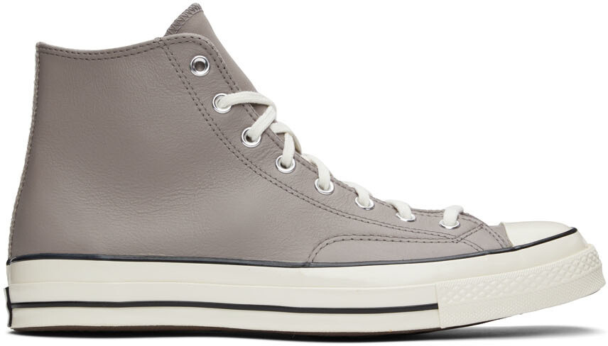

Серые кожаные высокие кроссовки Chuck 70 Converse