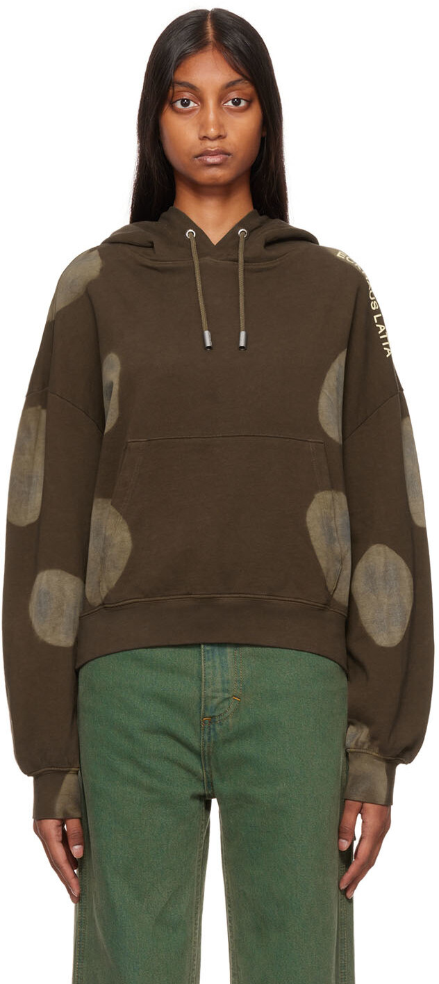 

Худи цвета хаки с принтом Eckhaus Latta