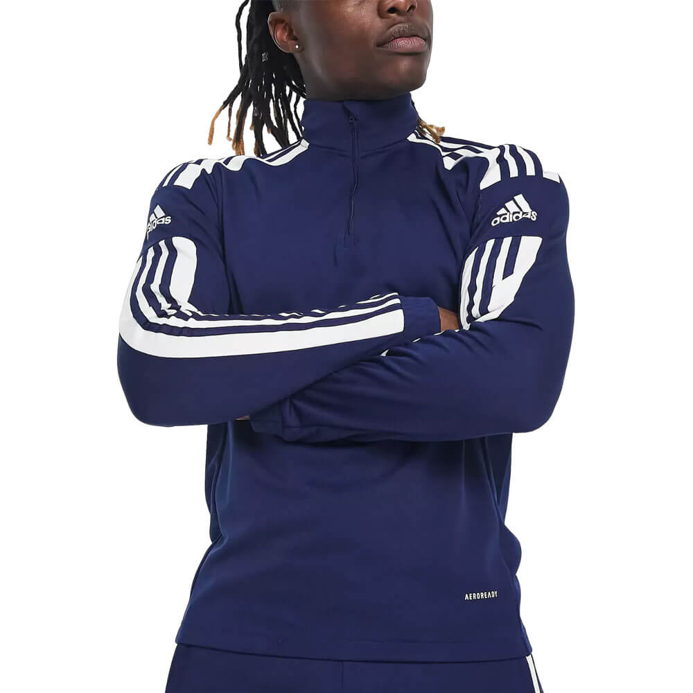 Спортивный джемпер Adidas Football Squadra 21 Half Zip, синий/белый купить  выгодно в иностранном интернет-магазине по доступной цене с платформой  CDEK.Shopping