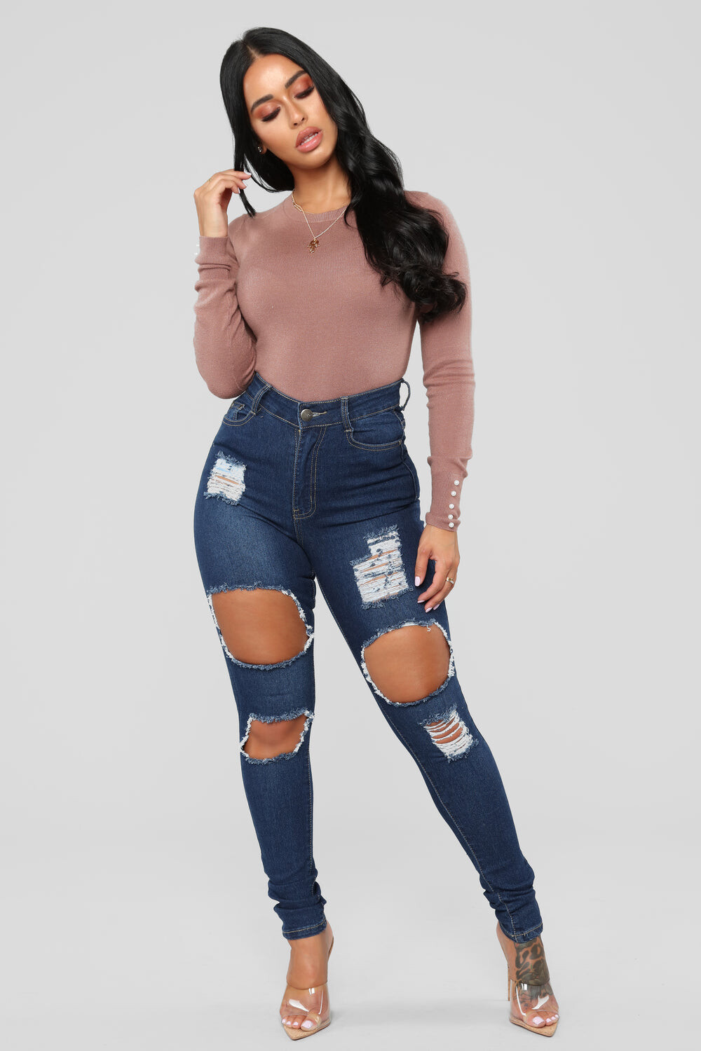 

Джинсы Fashion Nova BOB4, деним